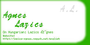 agnes lazics business card